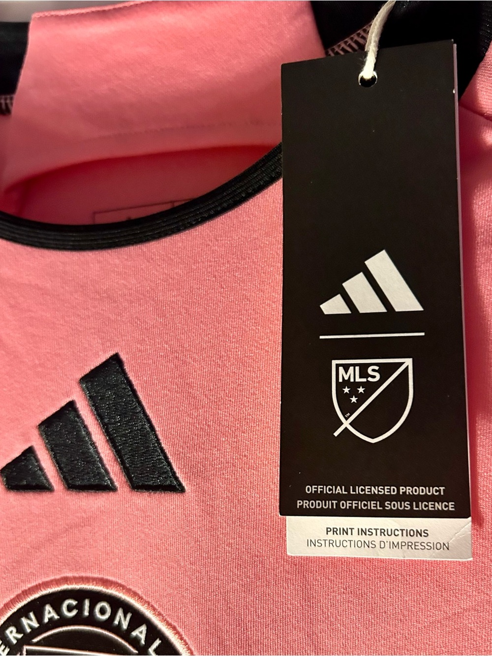 NWT Miami jersey, MLS. Ladies Large, pink Adidas inter Miami jersey. Slim fit. - Picture 16 of 16